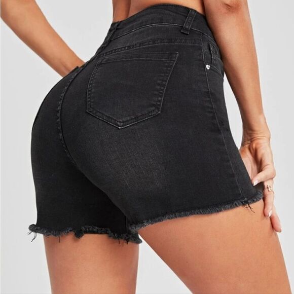 High Waisted Denim Shorts NWOT - Picture 3 of 4